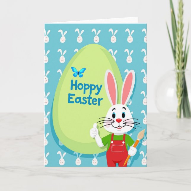 Happy Spring Rabbit Art Card Karte (Vorderseite)