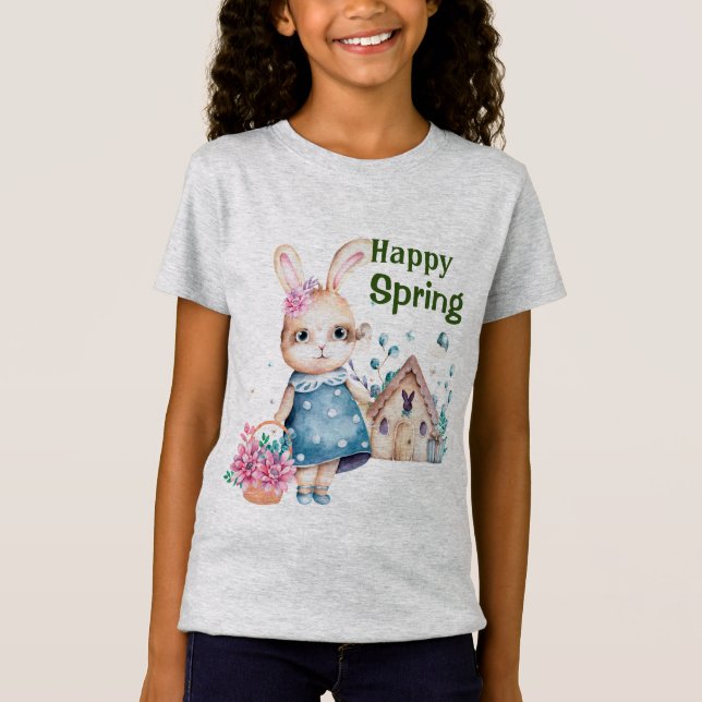 Happy Spring Rabbit T-Shirt (Vorderseite)