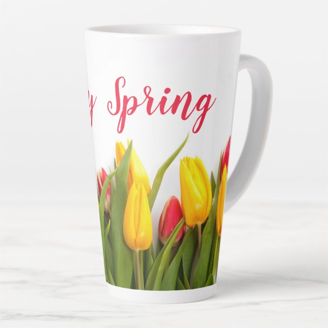 Happy Spring Tulip Blume Saison Milchtasse (Rechte Ecke)
