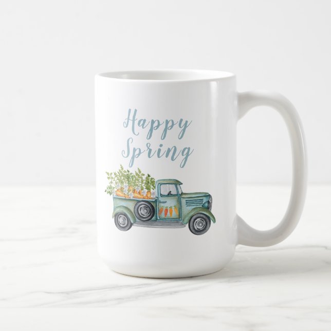 Happy Spring Vintag Truck Kaffee Tasse (Rechts)