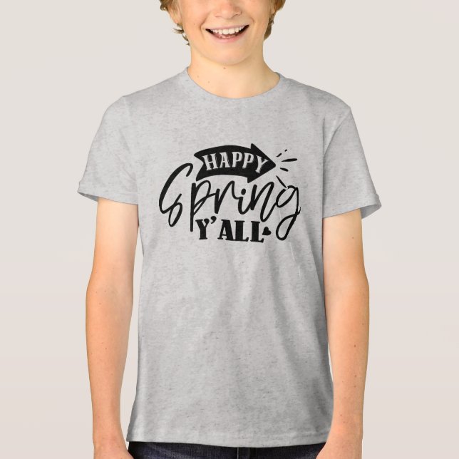 Happy Spring Y’all-49765 Tri-Blend Shirt (Vorderseite)