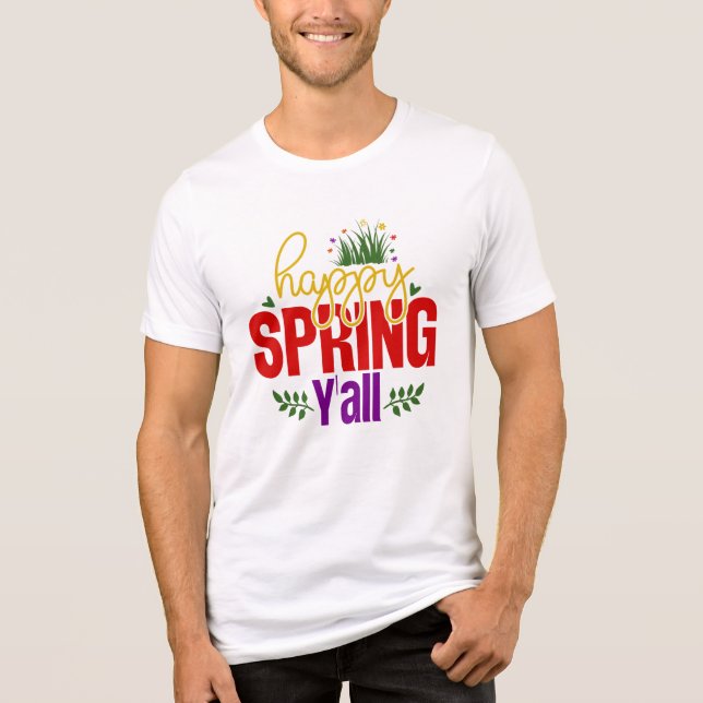 Happy Spring Y’all-90996 Tri-Blend Shirt (Vorderseite)