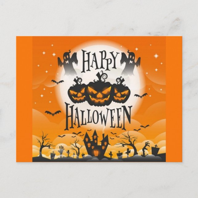 Happy Spuk Halloween Postkarte (Vorderseite)