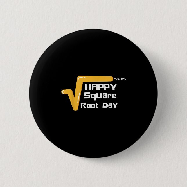 Happy Square Root Day Männer Frauen Kinder Button (Vorderseite)