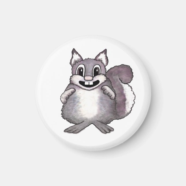 Happy Squirrel Cartoon Drawing  Magnet (Vorne)