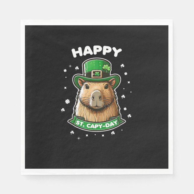 Happy St Capy day St Patricks Day for Capybara Lov Serviette (Vorderseite)