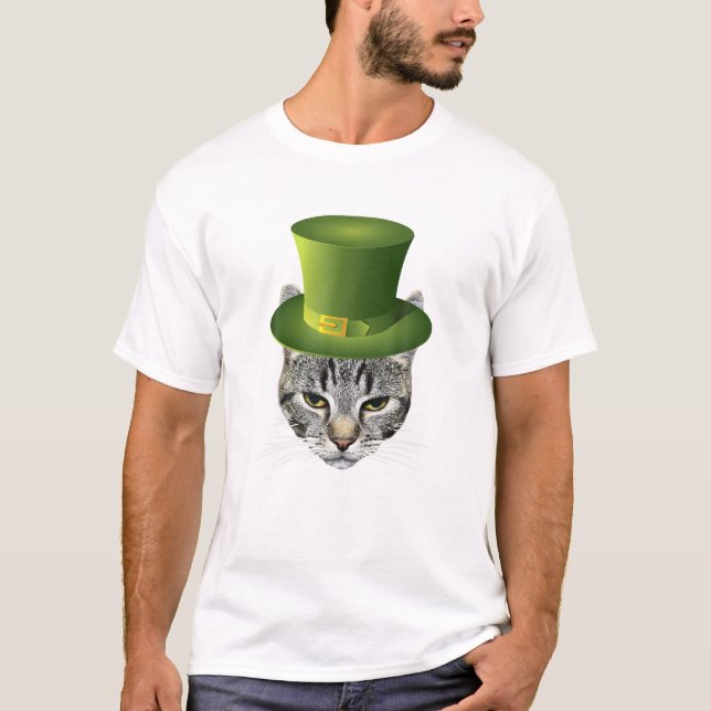 Happy St Catrick's Day St Patrick s Day Funny Cat T-Shirt (Vorderseite)