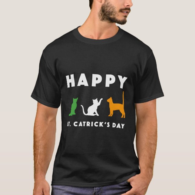 Happy St Catricks Day St Patricks Day Cats Kitten T-Shirt (Vorderseite)