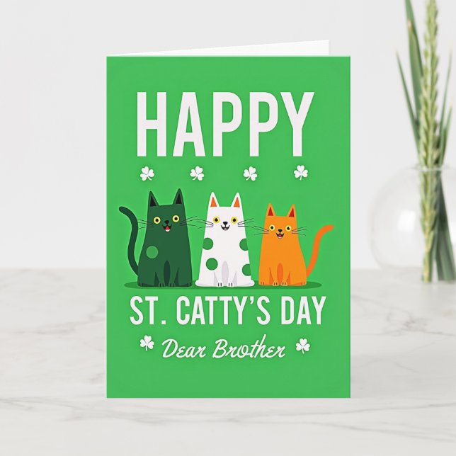 Happy St Cattys Day Brother Card Karte (Vorderseite)