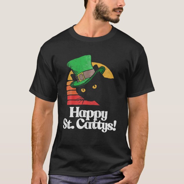 Happy St Catty's! Funny Happy St Patricks Day 80's T-Shirt (Vorderseite)