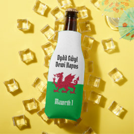 Happy St. David's Day Red Dragon Welsh Flag Flaschenkühler