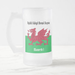Happy St. David's Day Red Dragon Welsh Flag Mattglas Bierglas