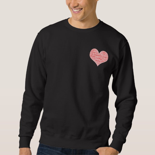 Happy St Dwynwens Day - Heart Word Cloud Sweatshirt (Vorderseite)