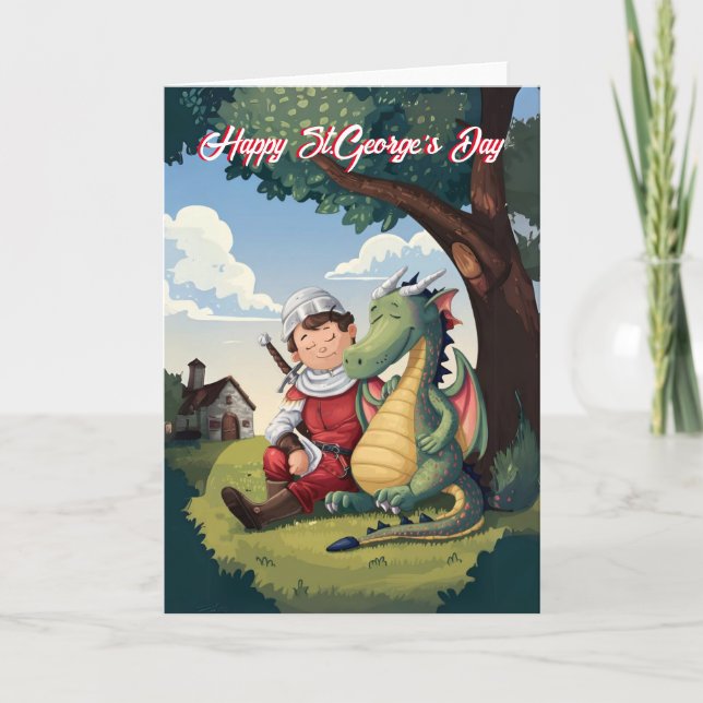 Happy St.George's Day Saint George und der Dragon Karte (Vorderseite)