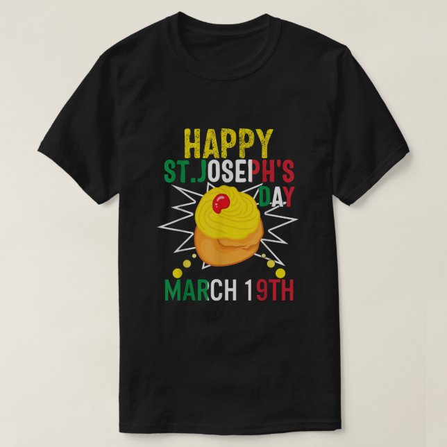 Happy St Josephs Day Jesus katholischer Christlich T-Shirt (Design vorne)
