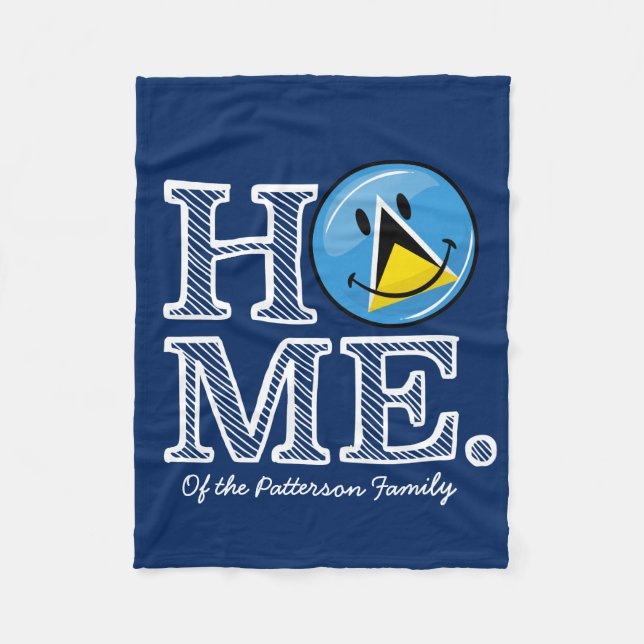 Happy St. Lucian Flag House Warmer Fleecedecke (Vorderseite)