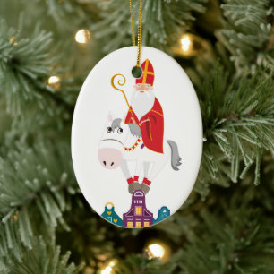 Happy St. Nicholas Day Gruß Keramik Ornament