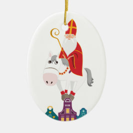 Happy St. Nicholas Day Gruß Keramik Ornament