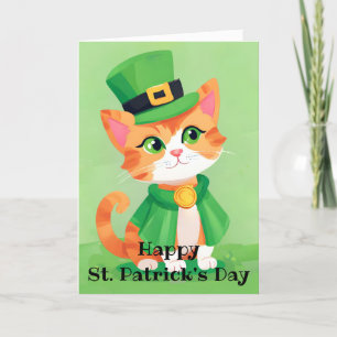 Happy St. Paddy's Day Playful Kitten Holiday Card Feiertagskarte