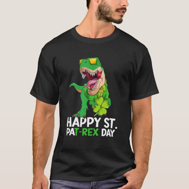 Happy St PARex Dinosaur Saint Patrick's Day for Bo T-Shirt (Vorderseite)