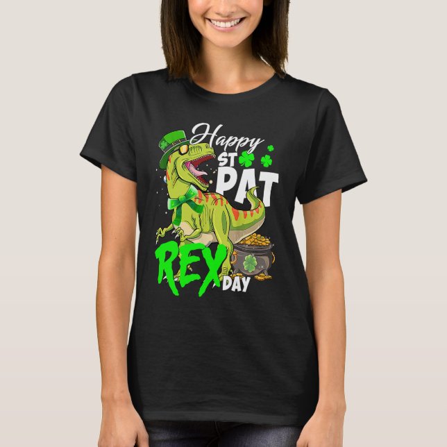 Happy St Pat Rex Day Dinosaur Irish Shamrock St Pa T-Shirt (Vorderseite)