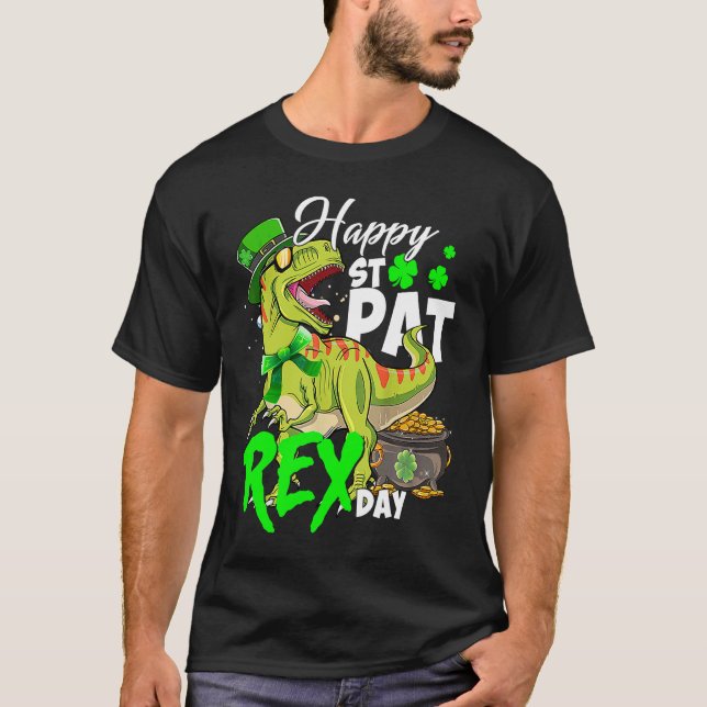 Happy St Pat Rex Day Dinosaur Irish Shamrock St Pa T-Shirt (Vorderseite)