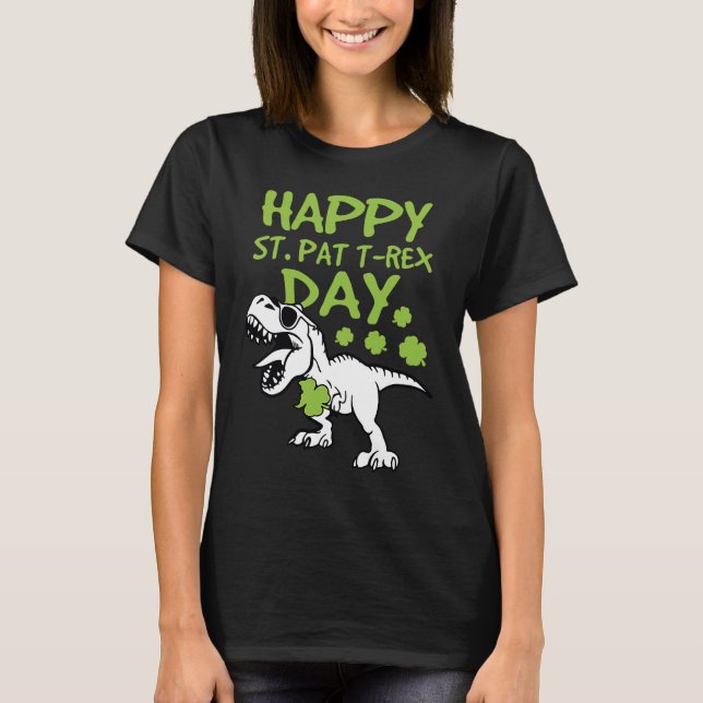 Happy St Pat Rex Day Dinosaur Irish St Patricks Da T-Shirt (Vorderseite)