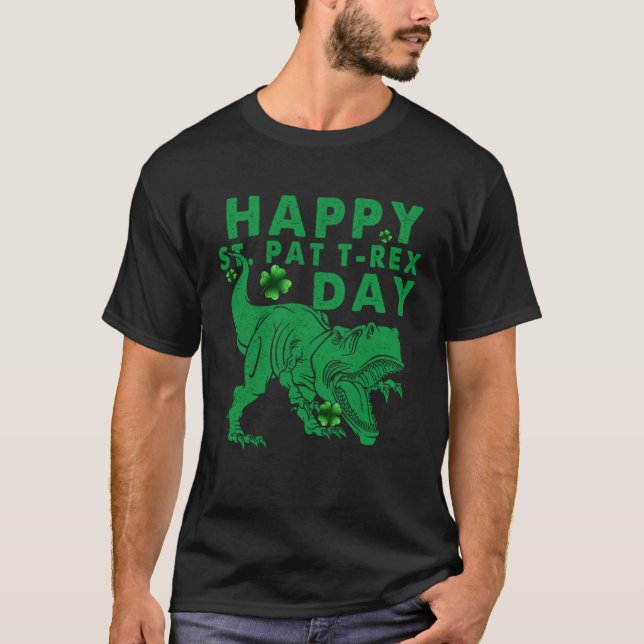 Happy St PaT rex Day Dinosaur Rex St Patrick s Day T-Shirt (Vorderseite)