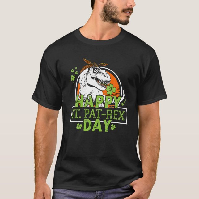 Happy St Pat-Rex Day Dinosaur St Patrick Dinosaur T-Shirt (Vorderseite)