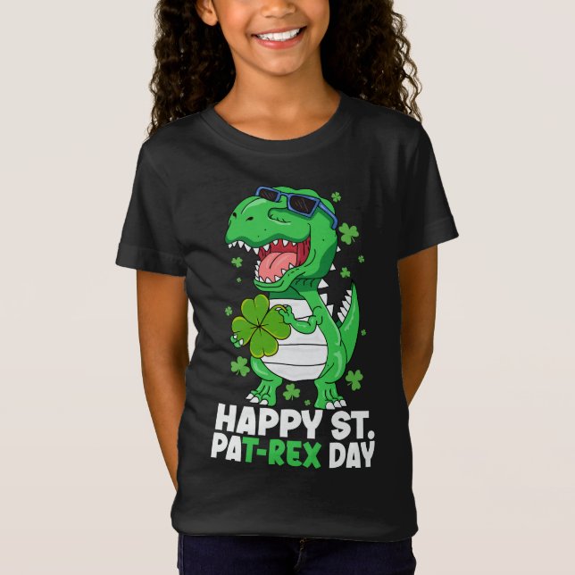 Happy St PaT-Rex Day Dinosaur St Patricks Day Boys T-Shirt (Vorderseite)