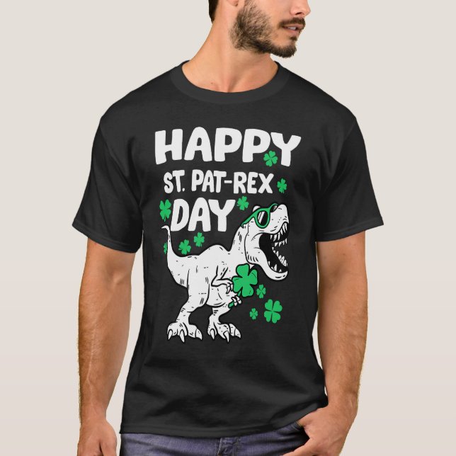 Happy St Pat Rex Day Dinosaur St Patricks Day Iris T-Shirt (Vorderseite)