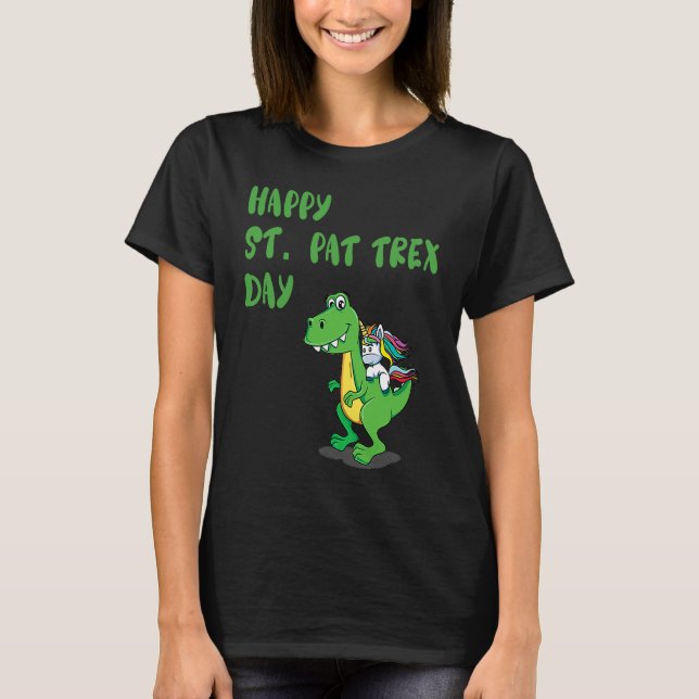 Happy St Pat Rex Day Dinosaur T-Shirt (Vorderseite)