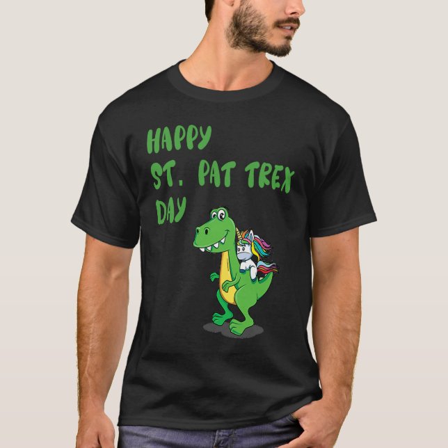 Happy St Pat Rex Day Dinosaur T-Shirt (Vorderseite)