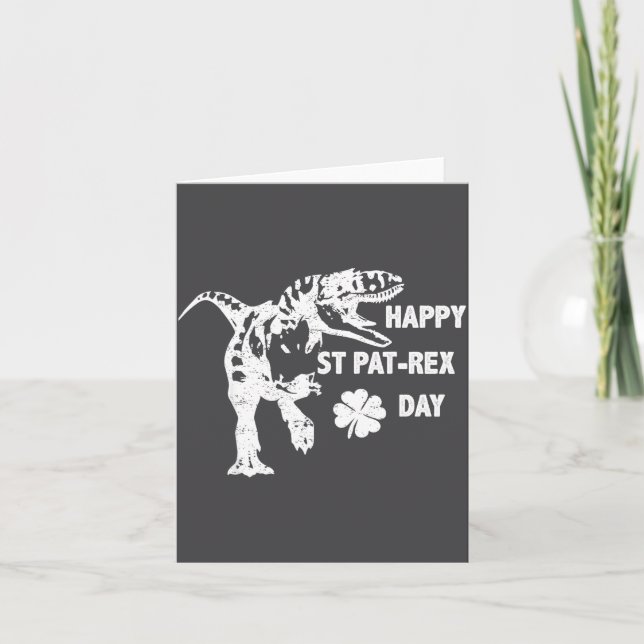Happy St. Pat-rex Day Funny T-rex Dinosaur St Patr Karte (Vorderseite)