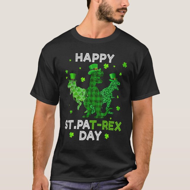 Happy St PAT-Rex Day Green Lucky Shamrock St Patri T-Shirt (Vorderseite)