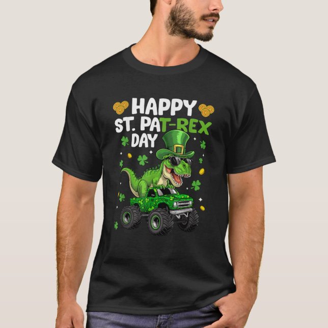 Happy St Pat Rex Day St Patricks Day Dinosaur Mons T-Shirt (Vorderseite)