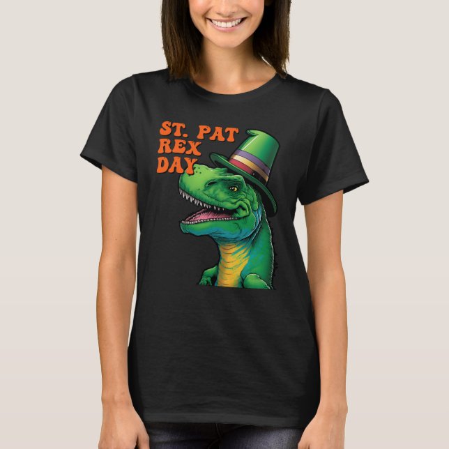 Happy St Pat Rex Day St Patricks Day Rex Leprechau T-Shirt (Vorderseite)