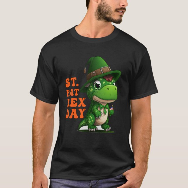Happy St Pat Rex Day St Patricks Day Rex Leprechau T-Shirt (Vorderseite)