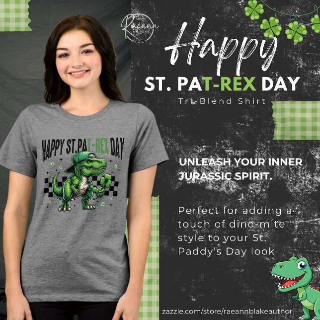 Happy St. Pat-Rex Day Tri-Blend Shirt (Von Creator hochgeladen)