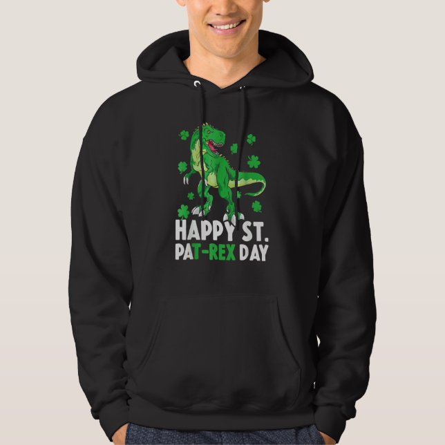 Happy St Pat Rex Dinosaur Saint Patrick's Day Hoodie (Vorderseite)