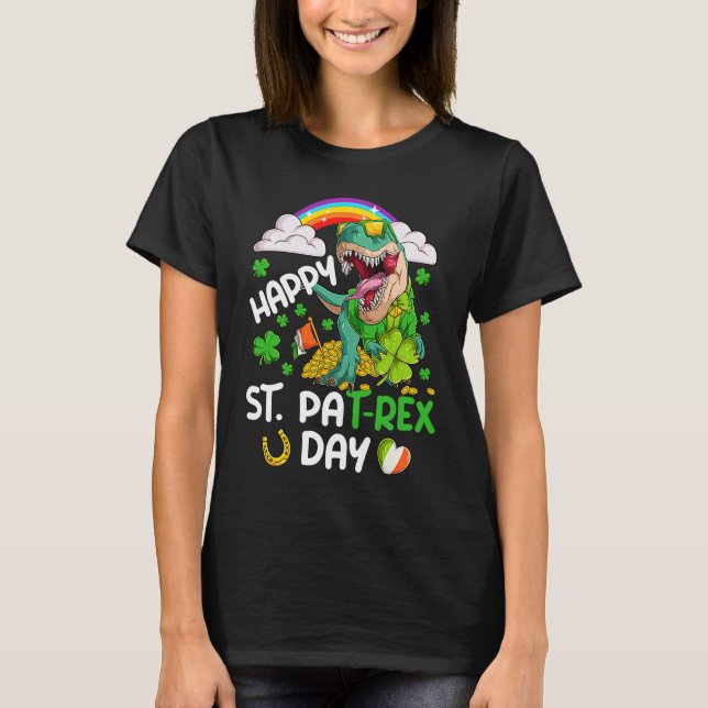 Happy St PaT Rex Dinosaur Trex Dino Saint Patrick' T-Shirt (Vorderseite)