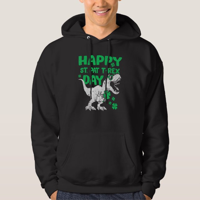 Happy St Pat Rex Saint Patrick S Day Dinosaur Boys Hoodie (Vorderseite)