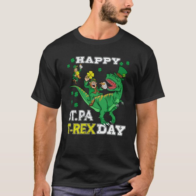 Happy St Pat Rex Saint Patrick's Day Leprechaun Di T-Shirt (Vorderseite)