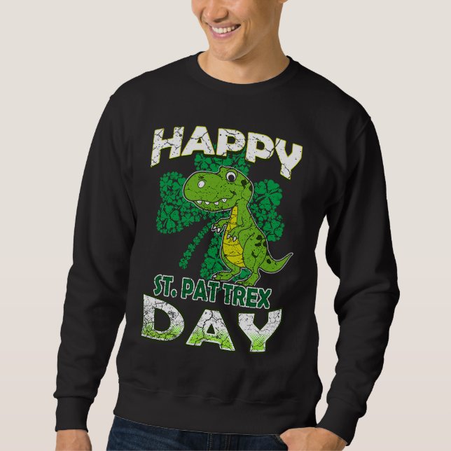 Happy St Pat Rex St Patrick's Day Cute Dinosaur Ki Sweatshirt (Vorderseite)