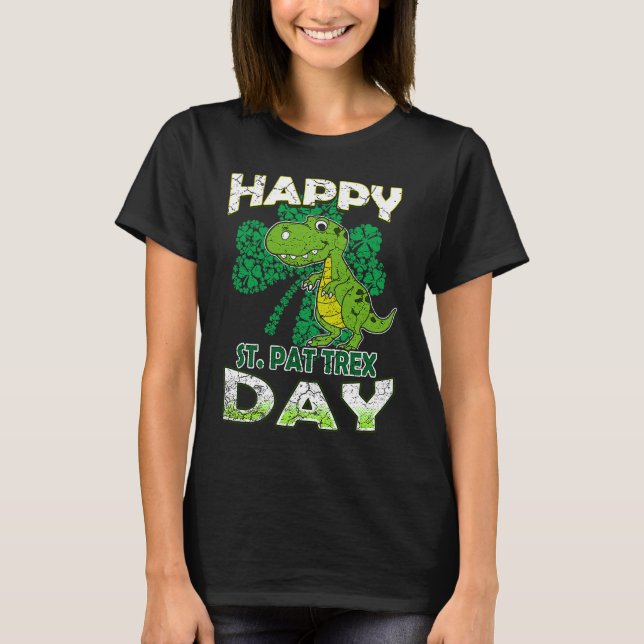 Happy St Pat Rex St Patrick's Day Cute Dinosaur Ki T-Shirt (Vorderseite)