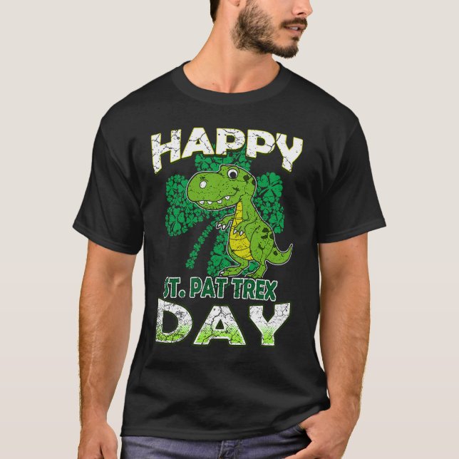 Happy St Pat Rex St Patrick's Day Cute Dinosaur Ki T-Shirt (Vorderseite)