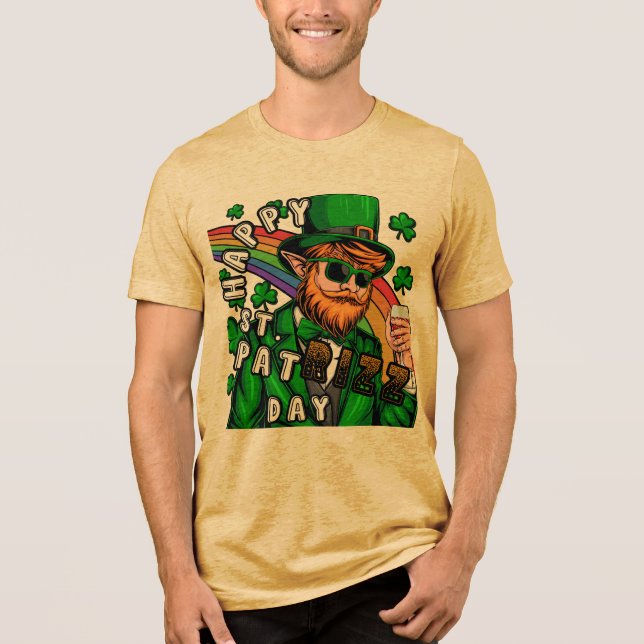 Happy St. Pat Rizz Day Tri-Blend Shirt (Vorderseite)