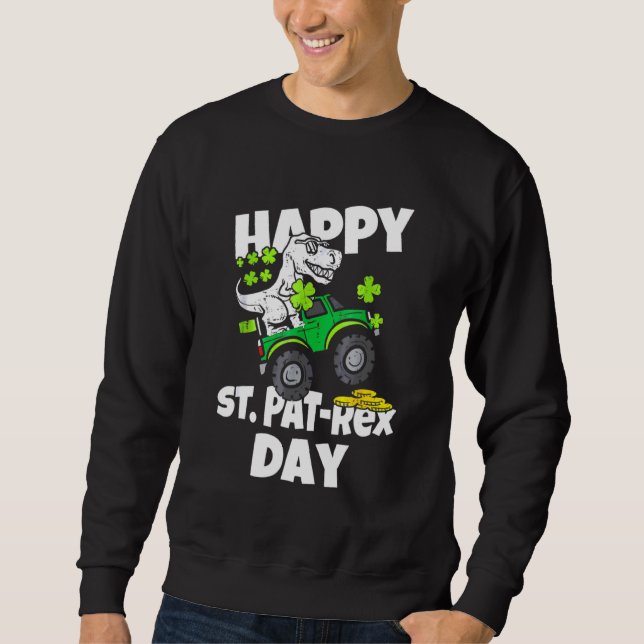 Happy St Pat T Rex Day Niedlich Dinosaurus St Patr Sweatshirt (Vorderseite)