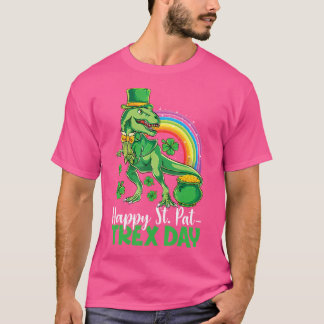 Happy St Pat T Rex Day Shirt Dinosaur Boys Girls K
