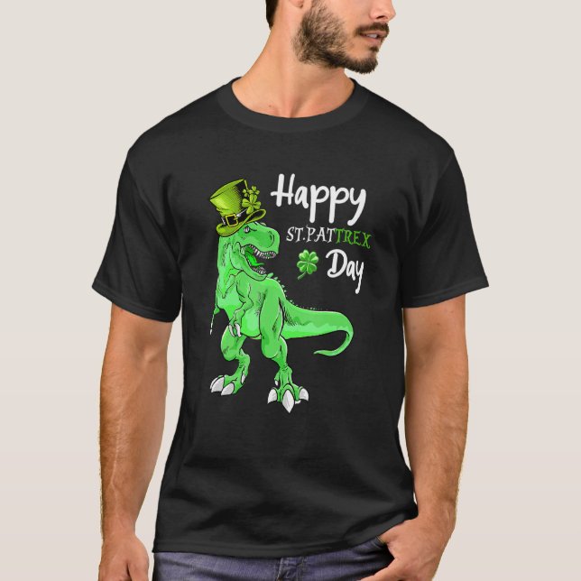Happy St Pat T Rex Day St Patricks Day Dinosaurier T-Shirt (Vorderseite)